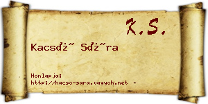 Kacsó Sára névjegykártya