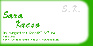 sara kacso business card